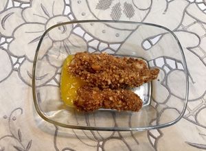 Foto principal de Pollo a las tres texturas con coulis de mango