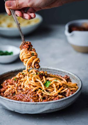 A picture of Lentil Bolognese.
