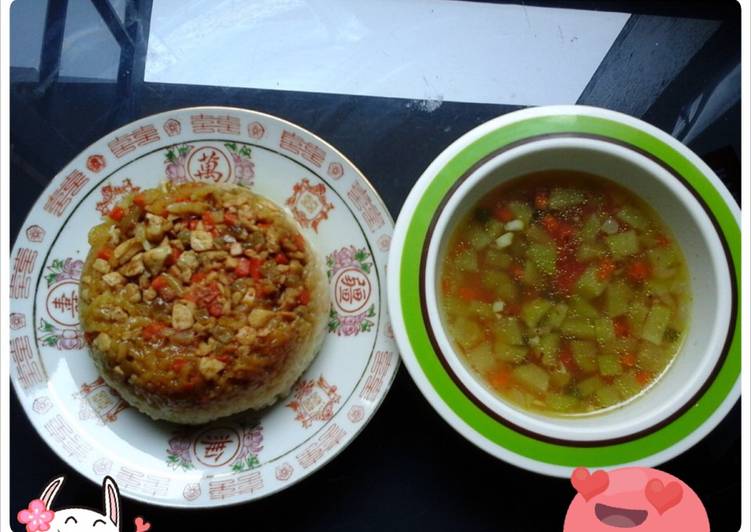 Langkah Mudah untuk Menyiapkan Nasi tim ayam sayur Anti Gagal