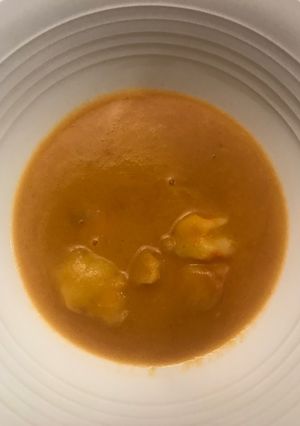 Una foto de Crema de gambas”camarones“