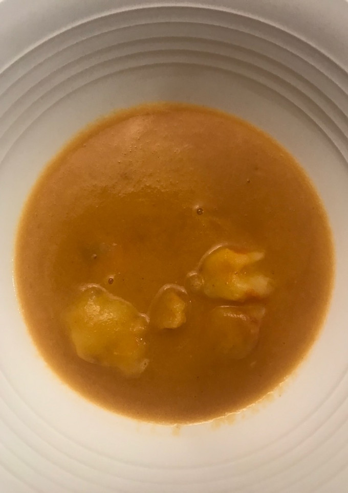 Una foto de Crema de gambas”camarones“
