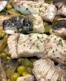Arroz verde de rodaballo