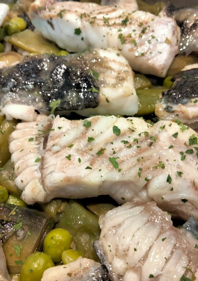Una foto de Arroz verde de rodaballo