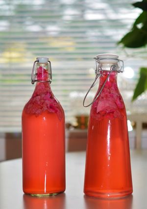 A picture of Rhubarb gin.