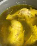 ไก่ต้มขมิ้น (ด้วย หม้อหุงข้าว)