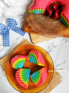 Foto resep Rainbow Bread Pudding