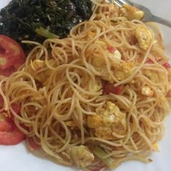 A picture of Spaghetti with eggs.