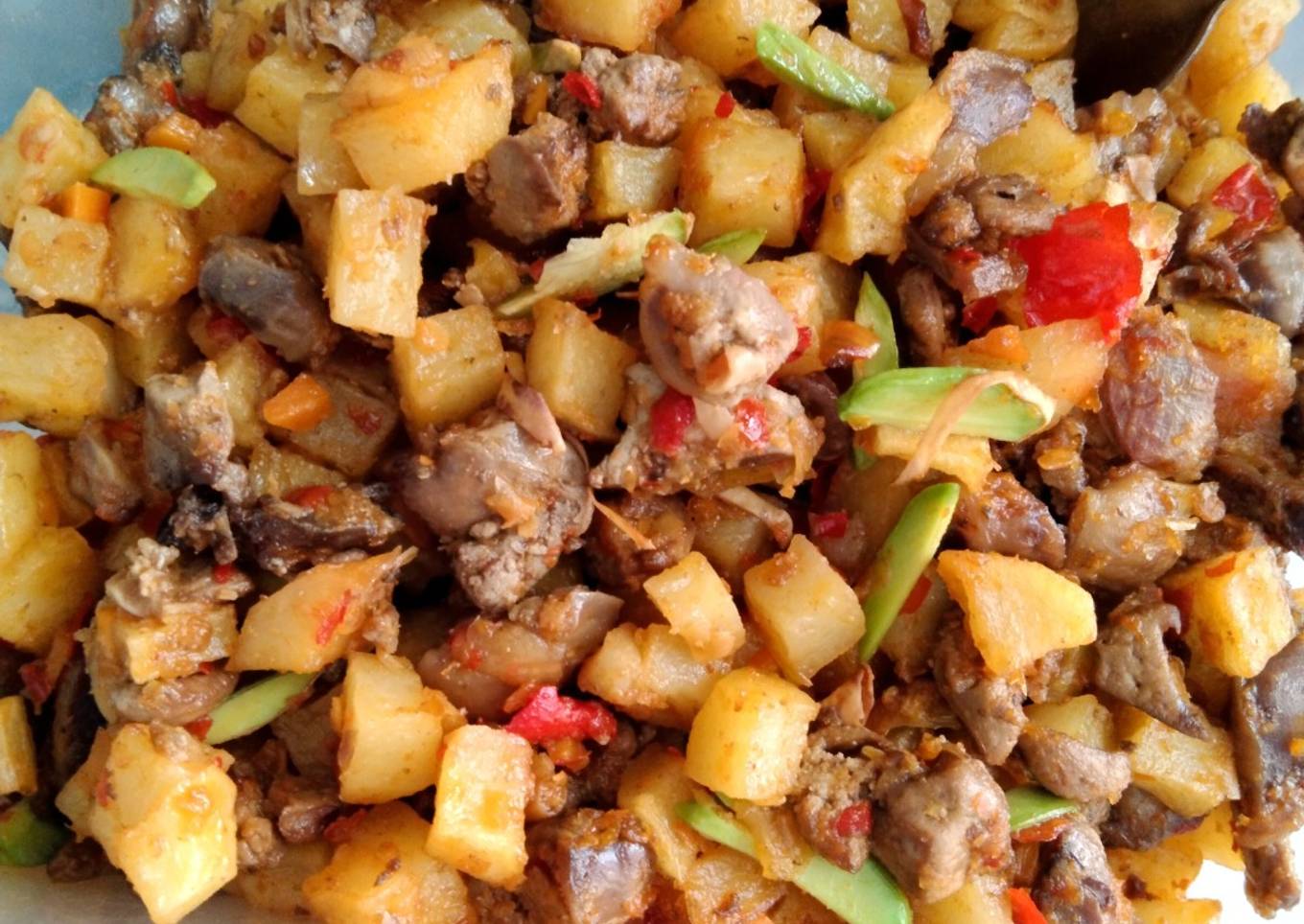 Sambal Goreng Kentang Ati Ampela dan Pete Simple