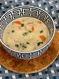 Knoephla Soup (Creamy chicken soup with potatoes and dumplings)