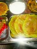 Bathu palak puri with curd