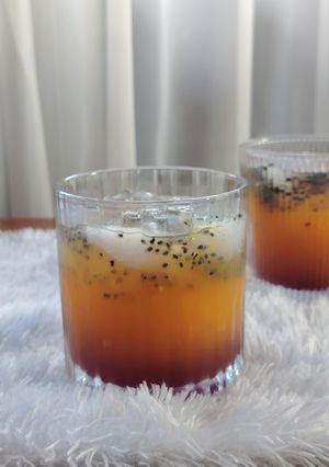 Foto resep 588. Es Jeruk Telang Selasih