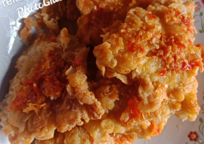 Resep Telur krispi geprek Anti Gagal