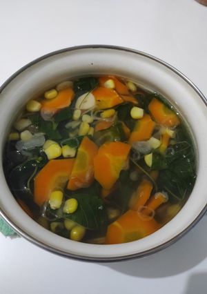 Foto resep 2. Sayur bening bayam wortel jagung