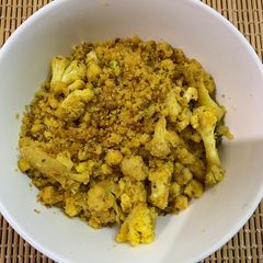A picture of Cauliflower parupu usli (traditional dish with a twist).