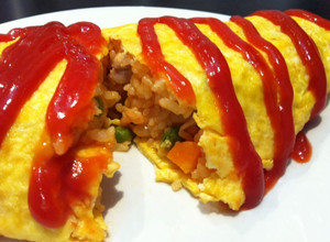 A picture of Omurice (Omelette Rice).