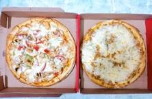 Pizza hải sản & pizza bò băm