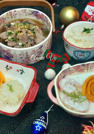 Hình của món Bữa chiều với các món xôi.
