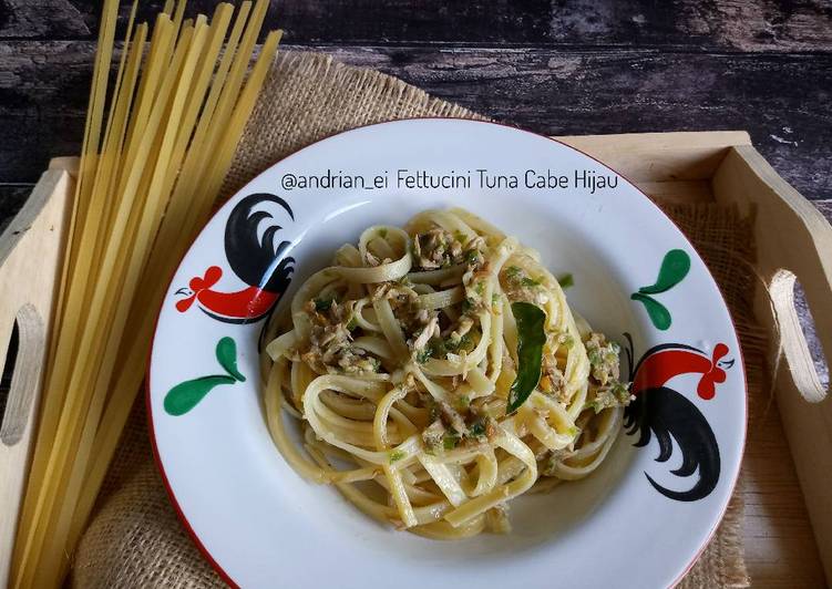 Cara Gampang Menyiapkan Fettucini Tuna Cabe Hijau #pr_pasta yang Menggugah Selera