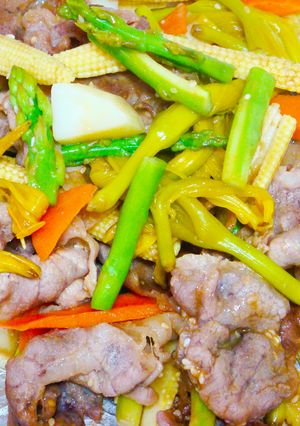 鮮蔬豬肉溫沙拉 的食譜成品照片