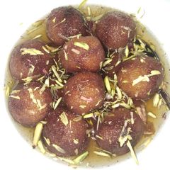 A picture of GULAB JAMUN made with rawa.