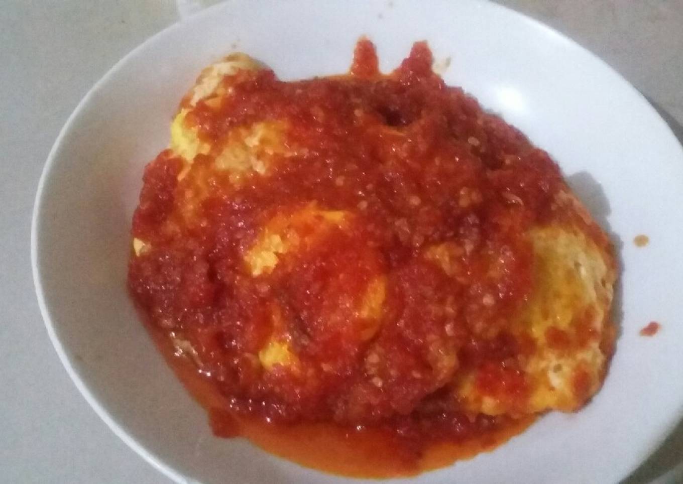 Telur ceplok sambal balado versiku