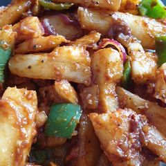 A picture of Cassava Masala sticks#Tomatoescontest#4 weekchallenge.