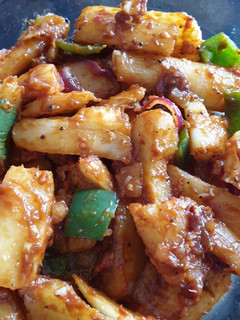 A picture of Cassava Masala sticks#Tomatoescontest#4 weekchallenge.