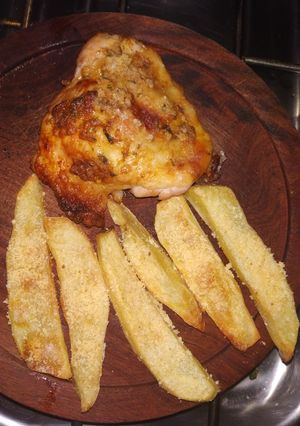 Una foto de Muslos de pollo a la sal