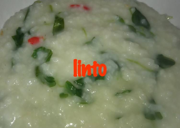 Cara Gampang Menyiapkan Bubur gurih mix bayam, Bikin Ngiler