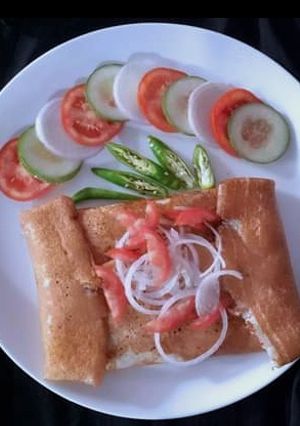 A picture of Mutter Chaat Masala Dosa.