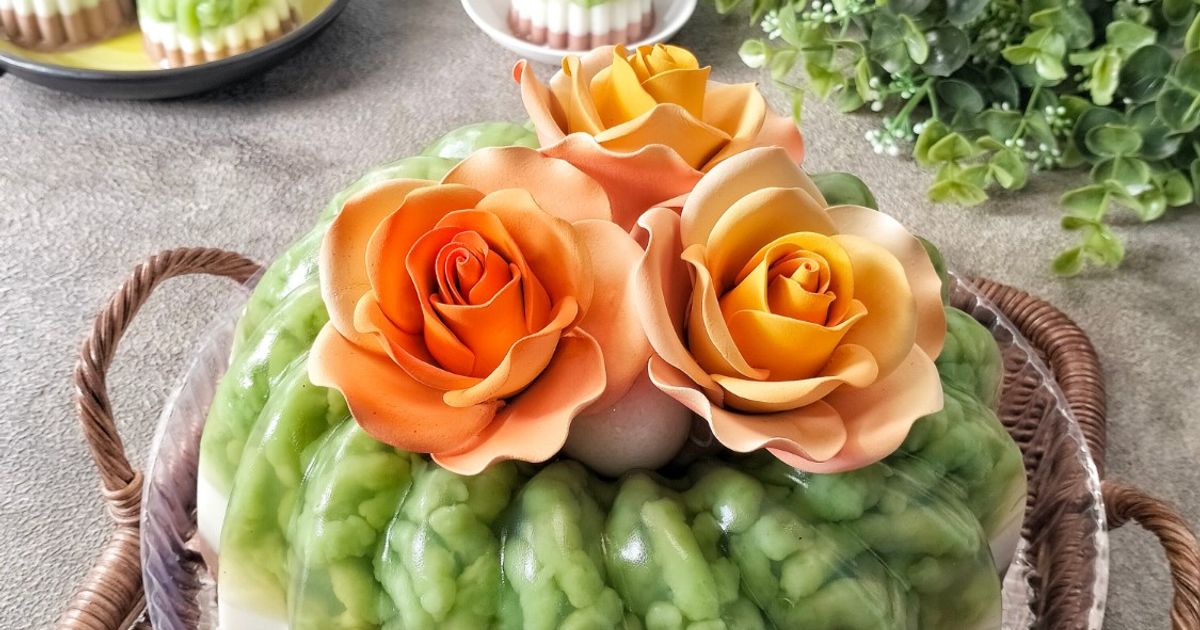Puding cake dawet ayu khas jawa tengah