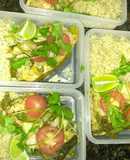Salmón horneado con arroz integral