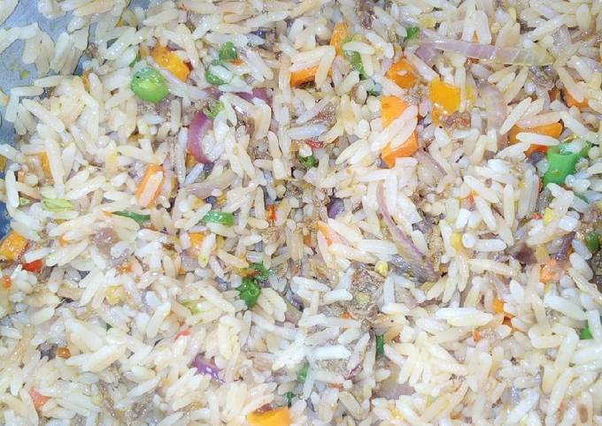 Recipe of Any-night-of-the-week Brown rice with mince meat and pepper chicken