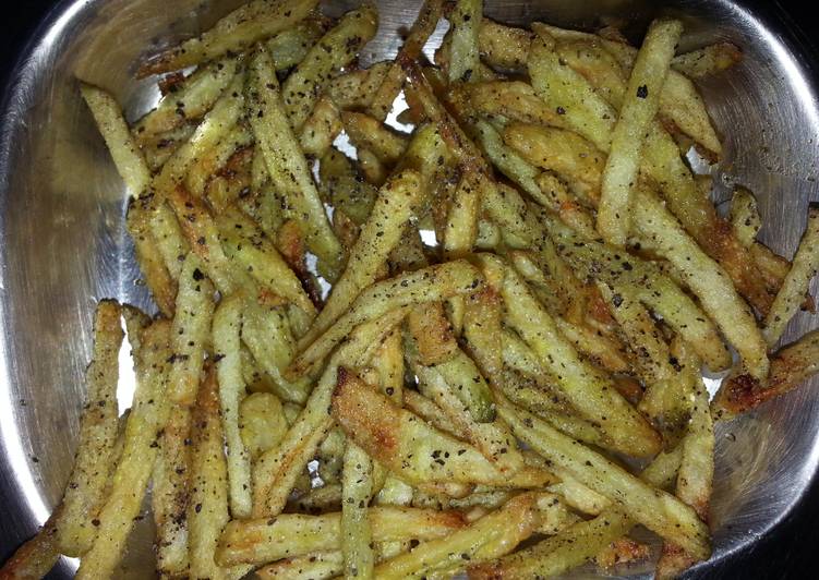 Steps to Make Speedy Salt N’ Pepper Paleo Sweet Potato Fries.