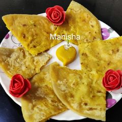 A picture of Aamba Khava Poli (Mango Khova Paratha).