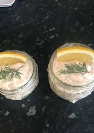 A picture of The best creamy smoked salmon dip.