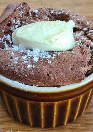 Une photo de Soufflé chocolat vanille