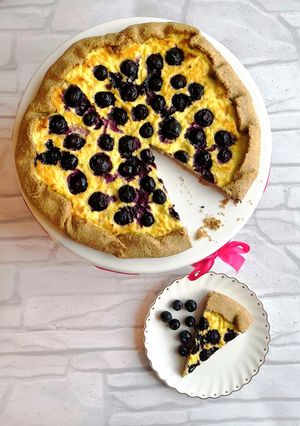 Cukormentes áfonyás-túrós galette recept fotója