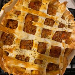 Minced lamb pie A picture of Minced lamb pie.