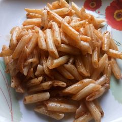 Plain ketchup Penne Pasta Italian A picture of Plain ketchup Penne Pasta Italian.