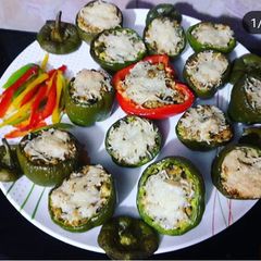 A picture of Cheese stuffed capsicum.