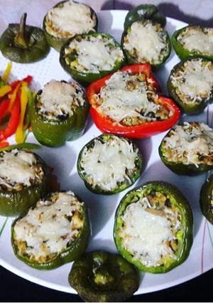A picture of Cheese stuffed capsicum.