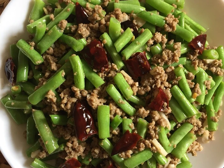 Cara Simple Membikin Resep  Cah Buncis Daging Cincang dan Cabai Kering yang Menggugah Selera, Enak