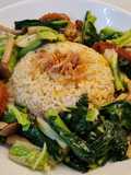 One-Pan Nasi Mentega dan Tumis Sayur & Jamur / One-Pan Butter Rice and Sautéed Vegetables & Mushroom