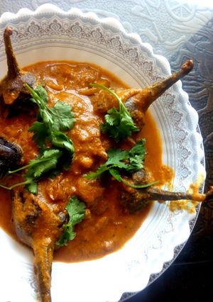 A picture of Baingan ka Salan (Eggplant Curry).
