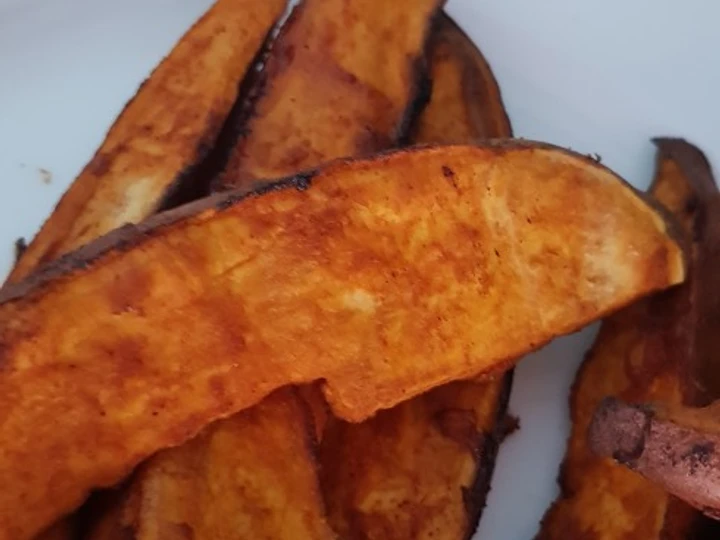 Recipe Roasted sweet potato wedges which So Delicious