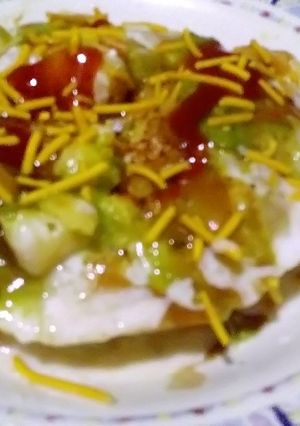 A picture of Gappa chana bondi chaat.