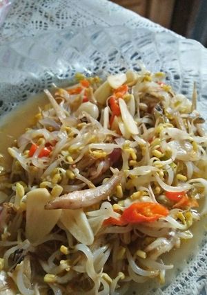 Foto resep Tumis tauge teri pedas