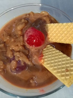 Una foto de Arroz con leche achocolatado