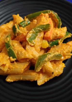 A picture of Makhni sauce pasta.